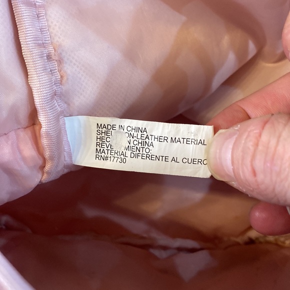 Fuzzy Pink Mini Small Backpack Purse Handbag with Gold Straps - Picture 8 of 11